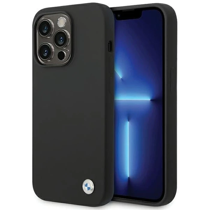BMW BMHCP15XSILBK Apple iPhone 15 Pro Max Silicone Metal Logo black