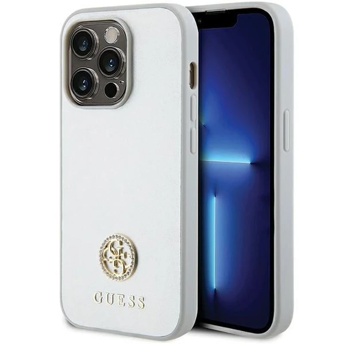 Guess GUHCP15LPS4DGPS iPhone 15 Pro srebrny/silver hardcase Strass Metal Logo