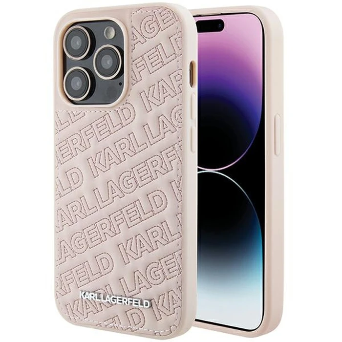 Karl Lagerfeld KLHCP15XPQKPMP Apple iPhone 15 Pro Max hardcase Quilted K Pattern pink