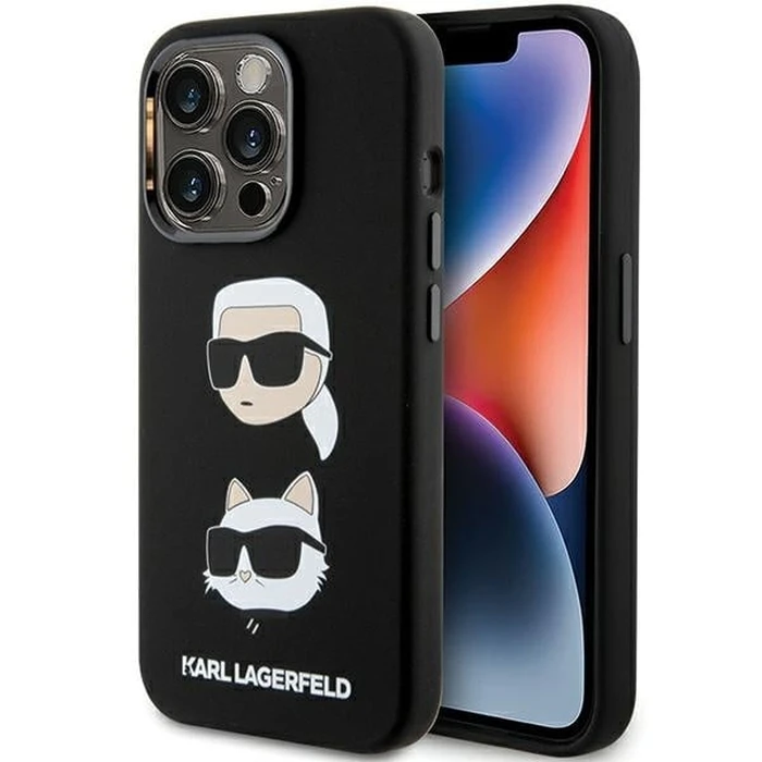Karl Lagerfeld KLHCP15XSDHKCNK Apple iPhone 15 Pro Max Silicone Karl&Choupette Head black