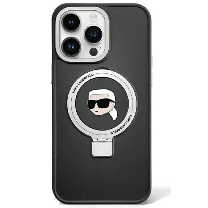 Karl Lagerfeld KLHMP15MHMRSKHK Apple iPhone 15 Plus / 14 Plus hardcase Ring Stand Karl Head MagSafe black