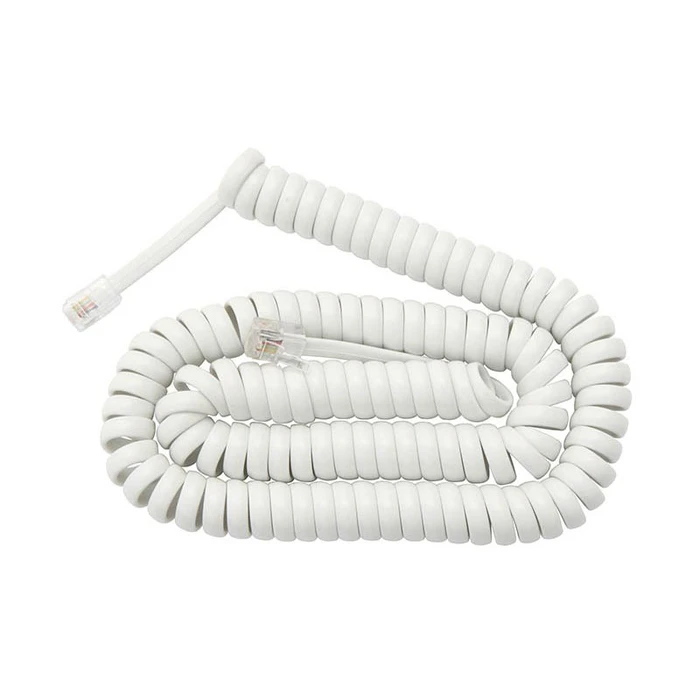 Καλώδιο Τηλεφωνικό DM 4P4C Spiral 3.5m Λευκό