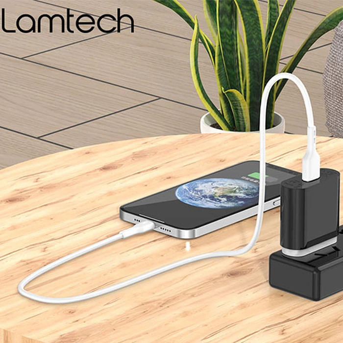Καλώδια USB Lamtech Charging & Data Lightning 1m White