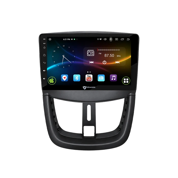 VenCore 3236-10007-0688B - Οθόνη Multimedia Android 15 9" για Peugeot 207 (2007-2012) - Μαύρη