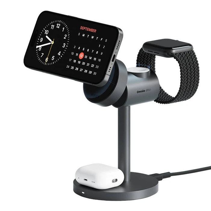 Ασύρματος Φορτιστής Aukey MagFusion 3 in 1 LC-MC311, 15W Qi2 (Gray)