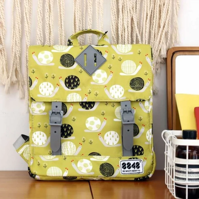 Σχολική Τσάντα 8848 Backpack for CHILDREN With SNAILS PRINT YELLOW