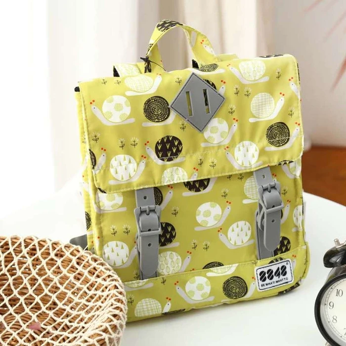 Σχολική Τσάντα 8848 Backpack for CHILDREN With SNAILS PRINT YELLOW