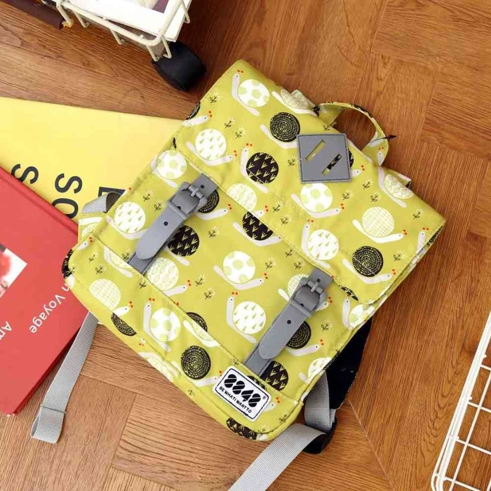 Σχολική Τσάντα 8848 Backpack for CHILDREN With SNAILS PRINT YELLOW