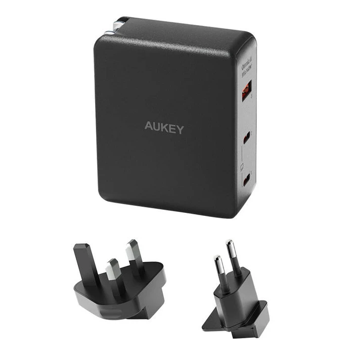Φορτιστής Πρίζας Aukey PA-B7O, 1xUSB-A, 2xUSB-C, 140W GaN (Black)