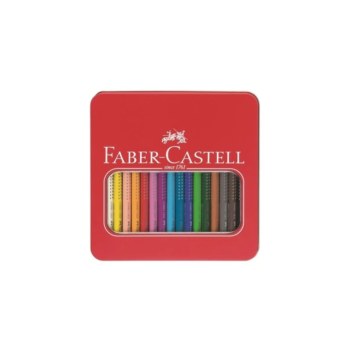 Faber-Castell Jumbo Grip Σετ Ξυλομπογιών 16 χρωμάτων (Μεταλλική Θήκη)