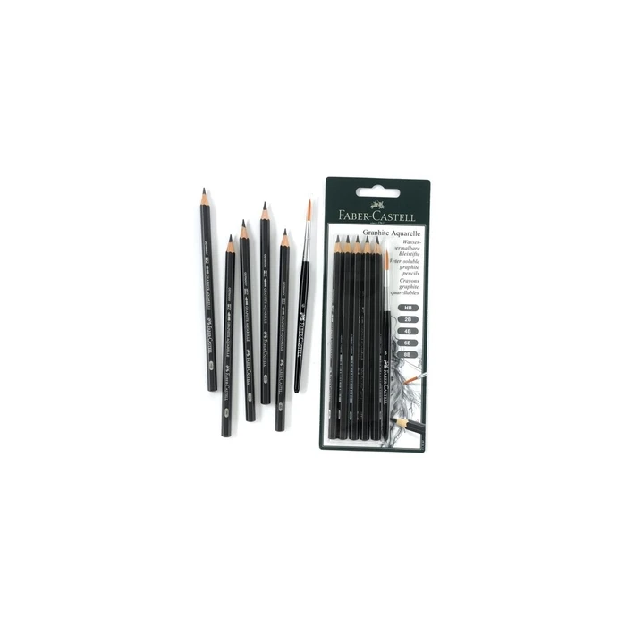 FABER-CASTELL Graphite Aquarelle Pencils Set of 5 with Brush (MPN 117897)