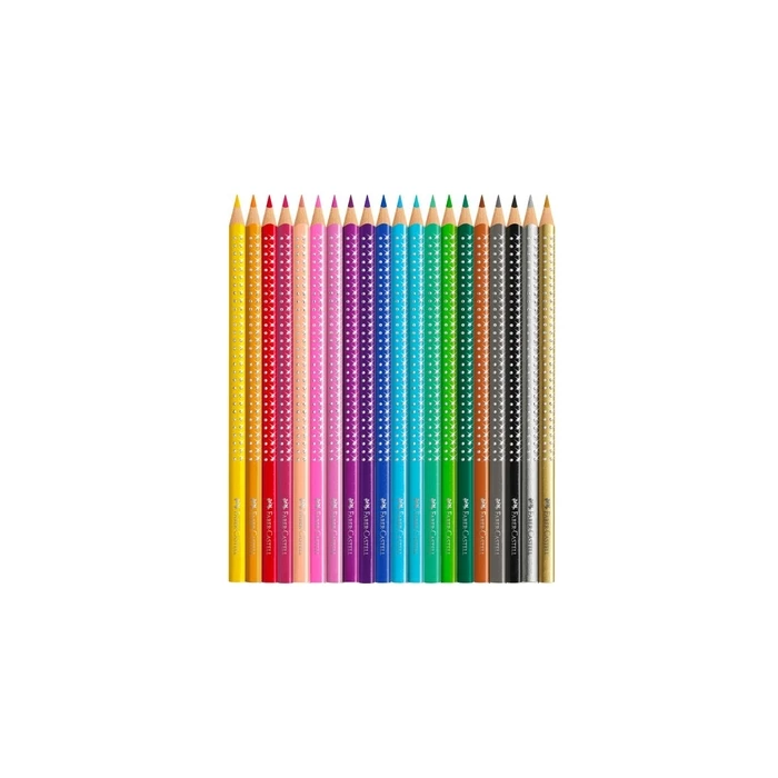 FABER-CASTELL Sparkle Colored Pencils Gift Set, Turquoise Metal Tin, 21-piece