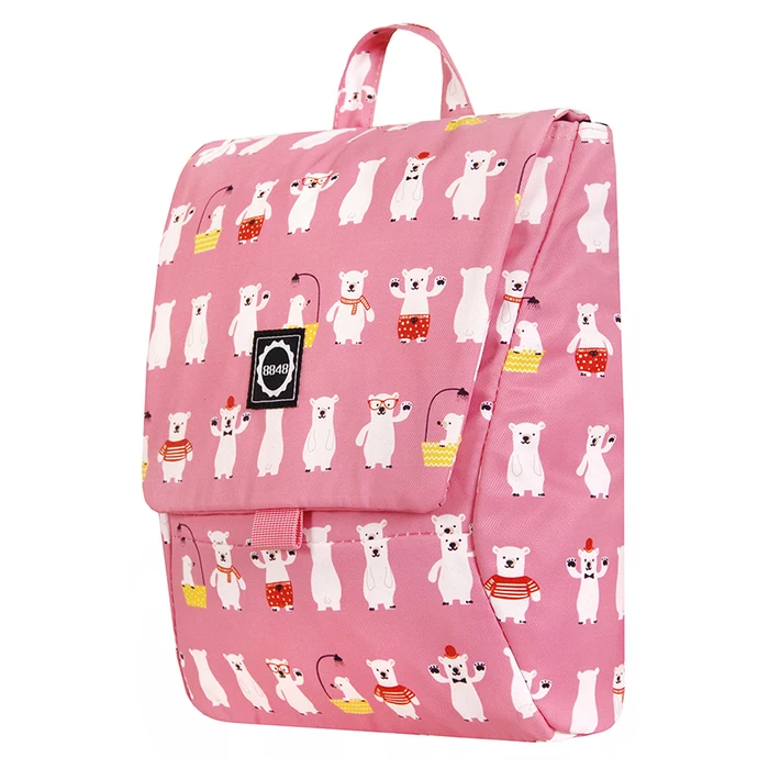 Σχολική Τσάντα 8848 TRAPEZOIDAL Backpack for CHILDREN With WHITE BEARS PRINT