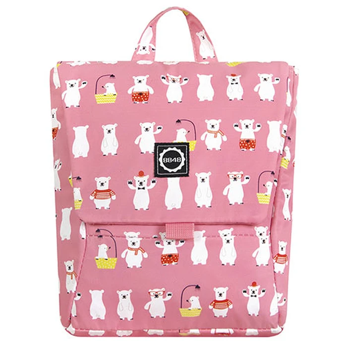 Σχολική Τσάντα 8848 TRAPEZOIDAL Backpack for CHILDREN With WHITE BEARS PRINT