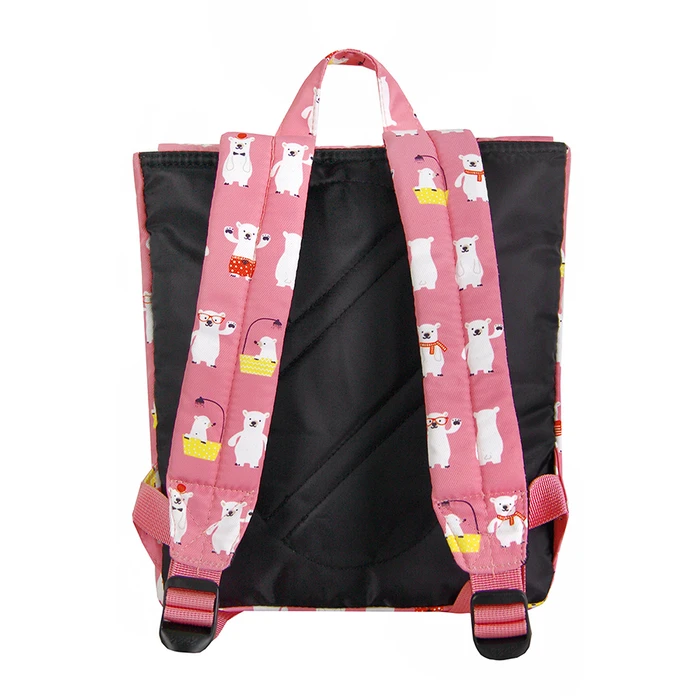 Σχολική Τσάντα 8848 TRAPEZOIDAL Backpack for CHILDREN With WHITE BEARS PRINT