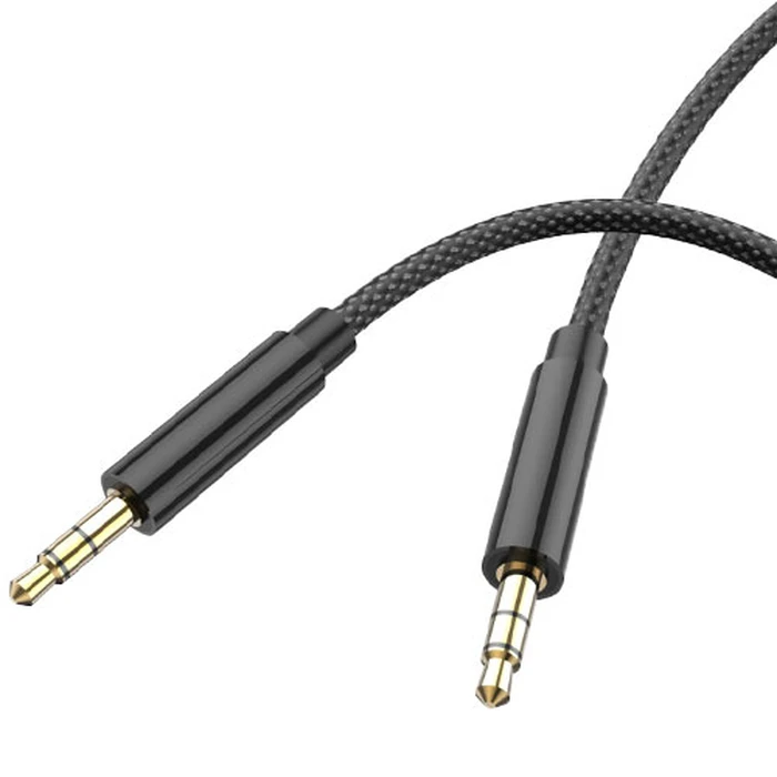Καλώδιo 3,5mm Lamtech AUDIOCABLE BRAIDED 1m to 3.5mm Black