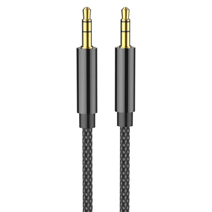 Καλώδιo 3,5mm Lamtech AUDIOCABLE BRAIDED 1m to 3.5mm Black