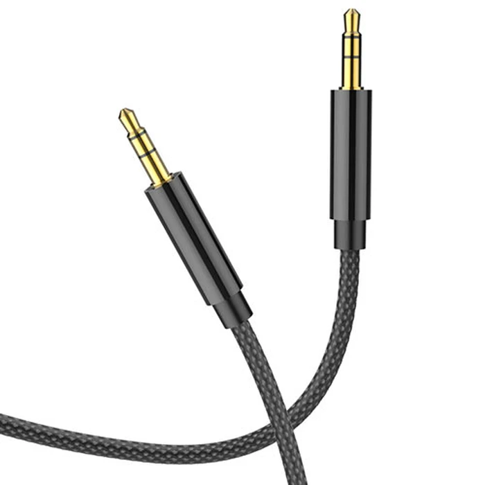 Καλώδιo 3,5mm Lamtech AUDIOCABLE BRAIDED 1m to 3.5mm Black