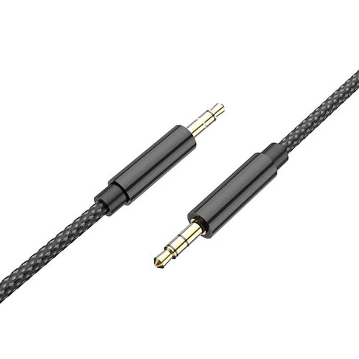 Καλώδιo 3,5mm Lamtech AUDIOCABLE BRAIDED 1m to 3.5mm Black