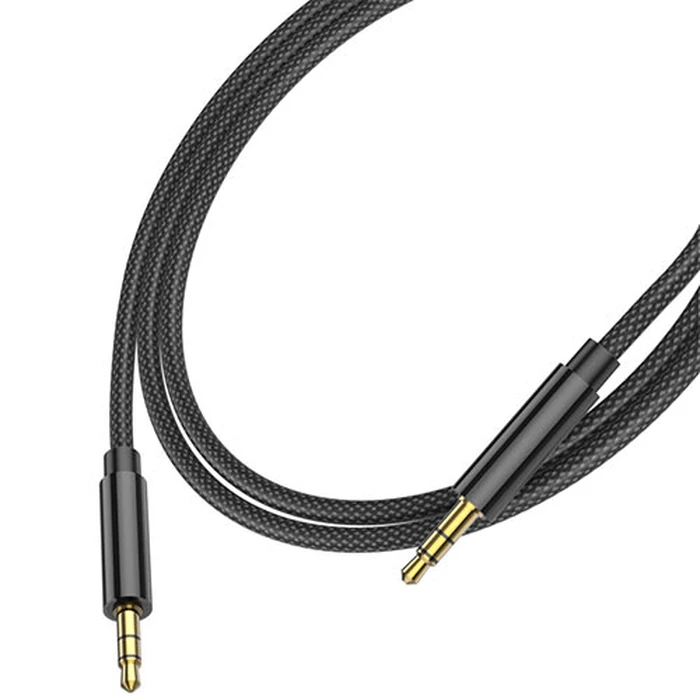 Καλώδιo 3,5mm Lamtech AUDIOCABLE BRAIDED 1m to 3.5mm Black