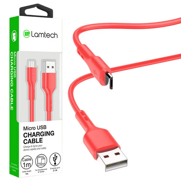 Καλώδιo USB Lamtech Data Micro 1m RED
