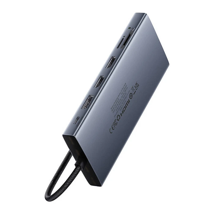 Docking Station Baseus 13in1 PortalJoy USB-C to HDMI+DP+VGA+C+USB+PD+RJ45+SD/TF+3.5mm (grey)