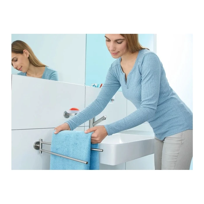 tesa MOON Towel Holder Bath 2-arm incl. Adhesive Solution