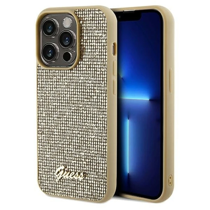 Guess GUHCP14XPMSDGSD Apple iPhone 14 Pro Max hardcase Disco Metal Script gold