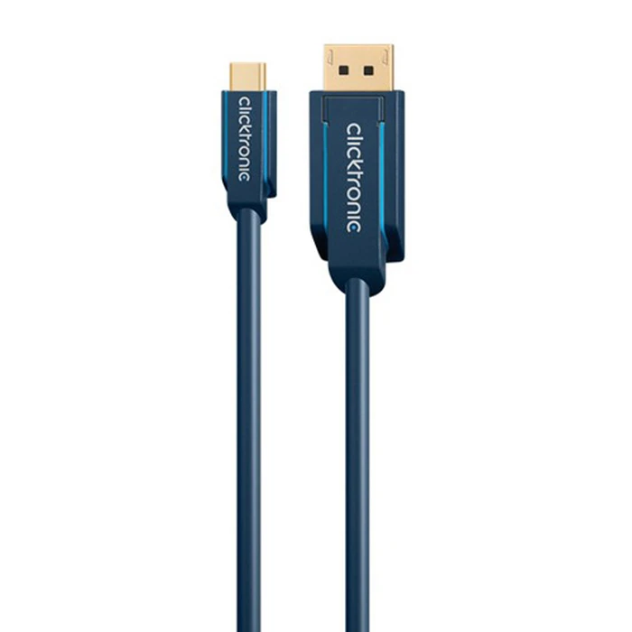 Καλώδιο USB Clicktronic DisplayPort σε Type-C 44931, 4K/60Hz, 1m, μπλε