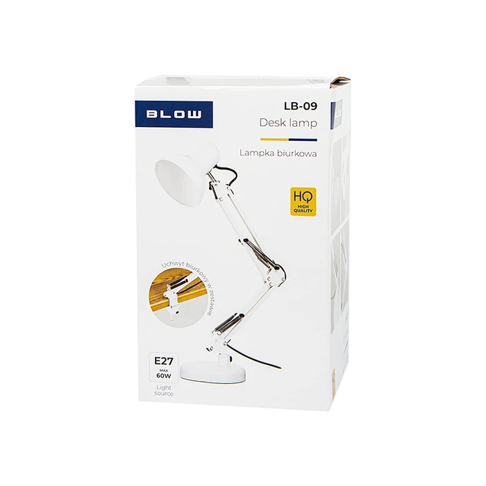 BLOW LB-09W Desk Lamp with Adjustable Arm 2-in-1 E27 White