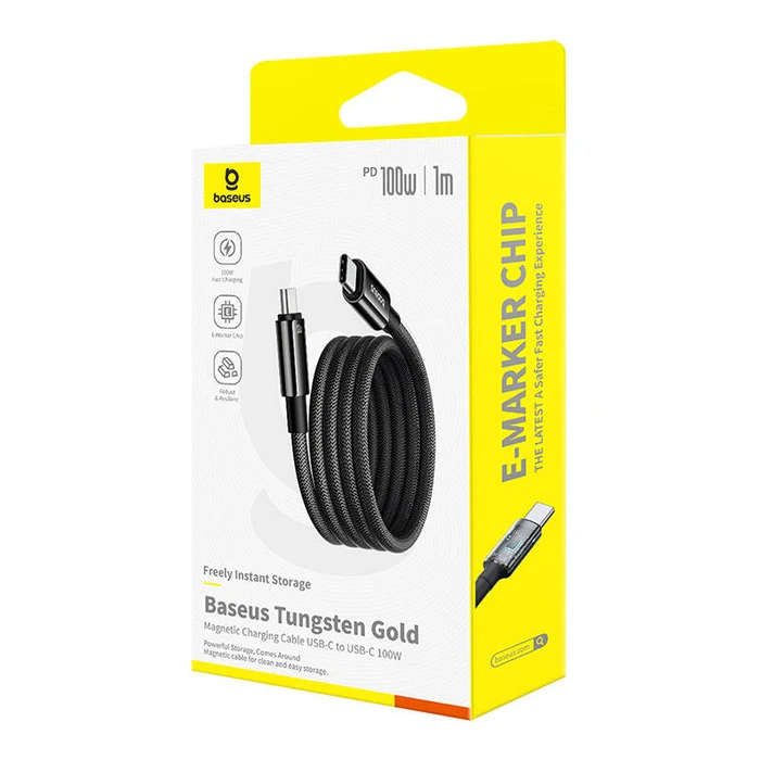 Καλώδιο USB-C Baseus Tungsten Gold Charging to USB-C 100W 1m (Black)