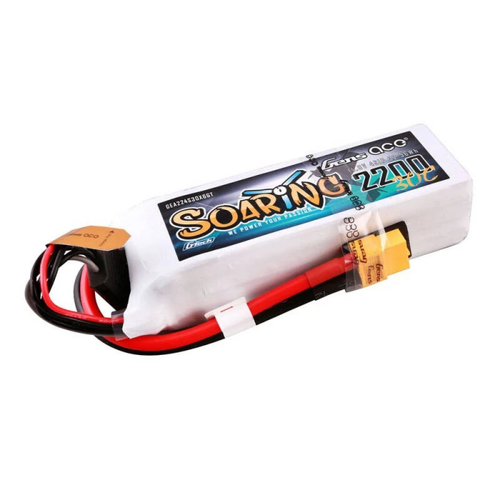 Gens Ace Soaring Li-Po Battery 14.8V 2200mAh 30C 4S XT60 (2 pcs) - 067490
