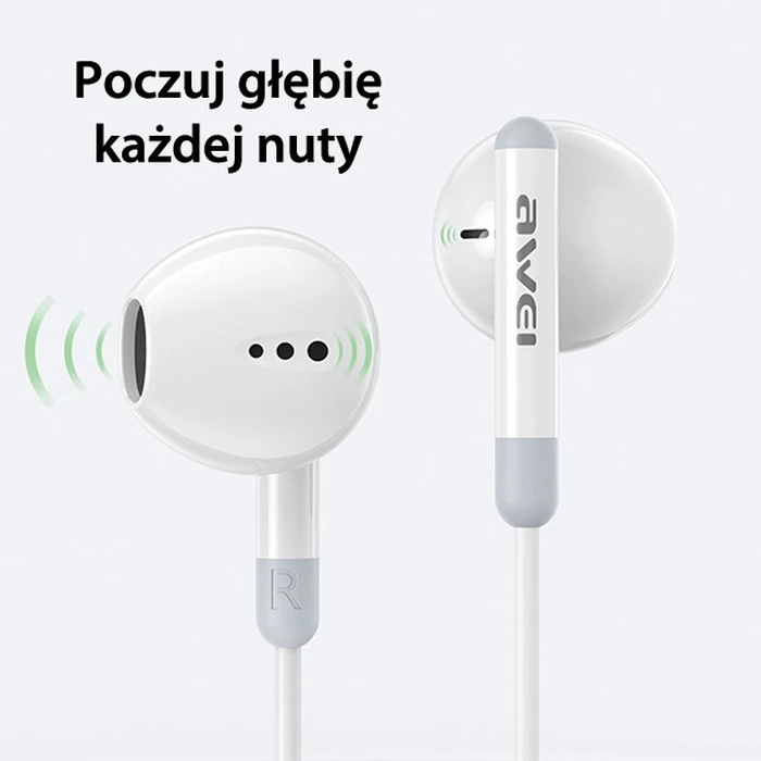 AWEI PC-6T wired in-ear headphones USB-C, 1.2m black