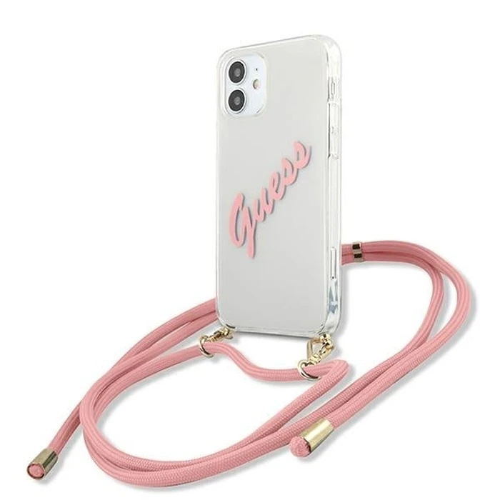 [CR] Guess GUHCP12SCRTVSPI Apple iPhone 12 mini pink hardcase Script Vintage
