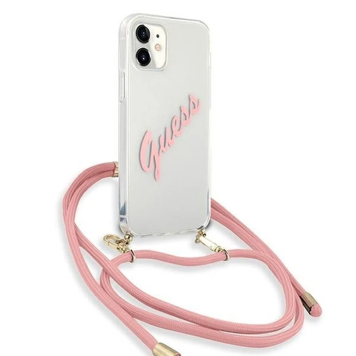 [CR] Guess GUHCP12SCRTVSPI Apple iPhone 12 mini pink hardcase Script Vintage