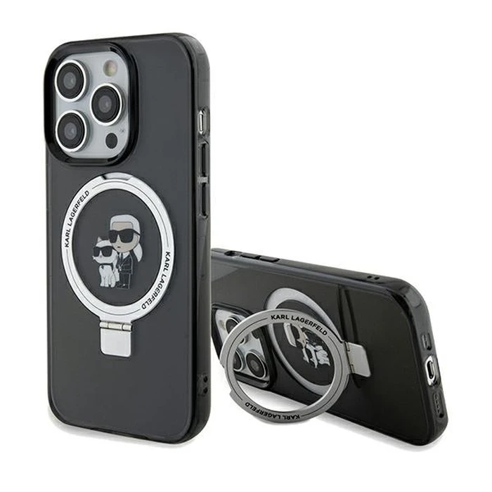 Karl Lagerfeld KLHMP13XHMRSKCK Apple iPhone 13 Pro Max hardcase Ring Stand Karl&Choupettte MagSafe black