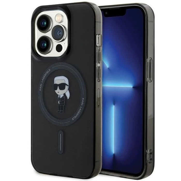 Karl Lagerfeld KLHMP14LHFCKNOK Apple iPhone 14 Pro hardcase IML Ikonik MagSafe black