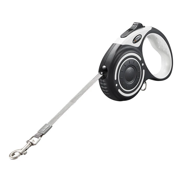 Λουρί Σκύλου Dogness automatic 5m with flashlight and bag container (gray)