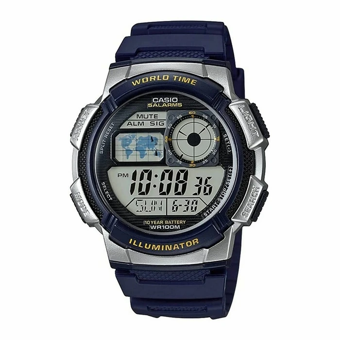 Ανδρικό Ρολόι Casio WORLD TIME ILLUMINATOR - Μαύρο (? 40 mm) (? 43 mm)