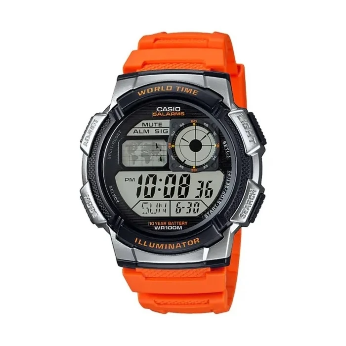 Ανδρικό Ρολόι Casio WORLD TIME ILLUMINATOR Πορτοκαλί (? 43 mm)
