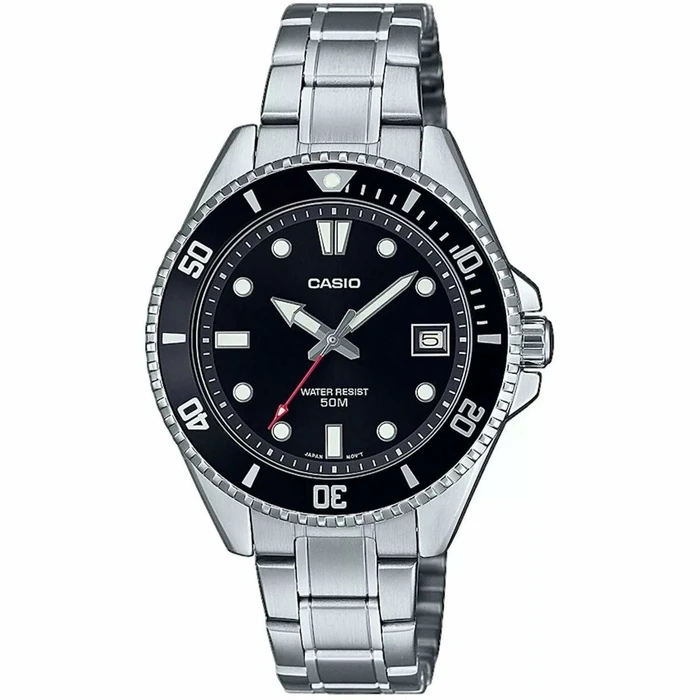 Ανδρικό Ρολόι Casio MDV-10D-1A1VEF Μαύρο Ασημί