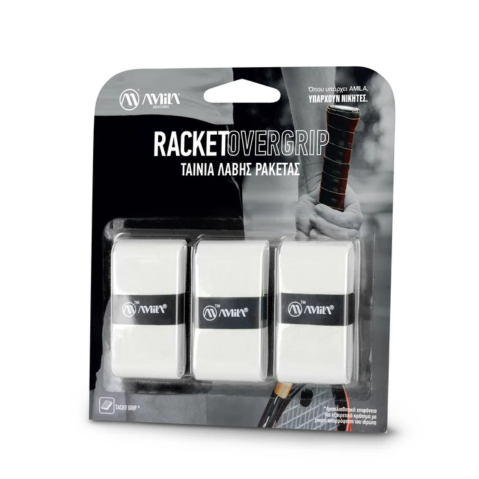 Ταινία Λαβής Ρακετών Amila Overgrip Άσπρο 3τμχ