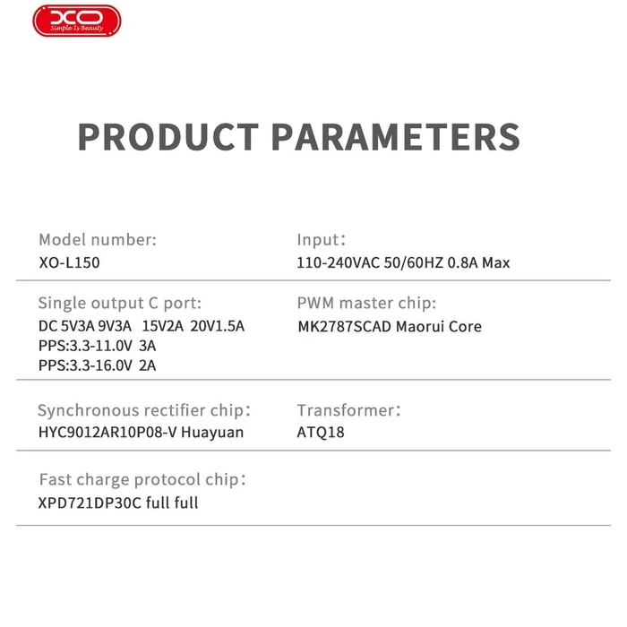 XO Φορτιστής USB C 30W Ροζ