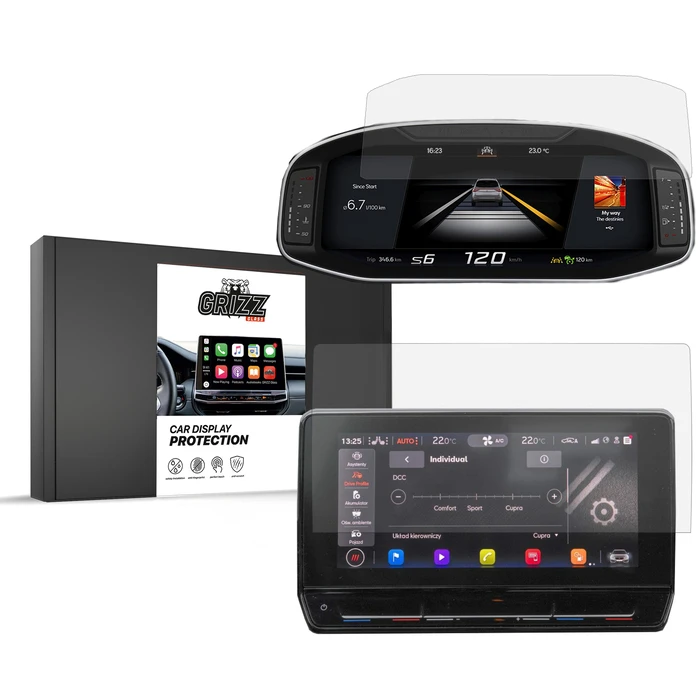 Ceramic GrizzGlass CarDisplay Protection Cupra Formentor 10" 2020-2024 [2in1]