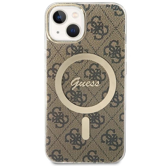 Guess GUHMP13MH4STW Apple iPhone 13 / 14 / 15 hardcase 4G MagSafe brown