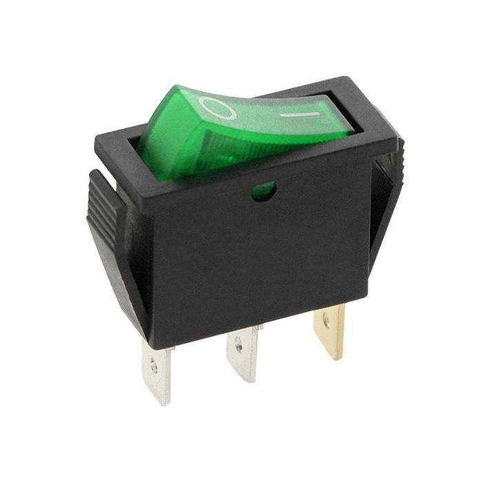 Διακόπτης Κούνια ON-OFF 250V με Λαμπάκι Πράσινος MK111-GR