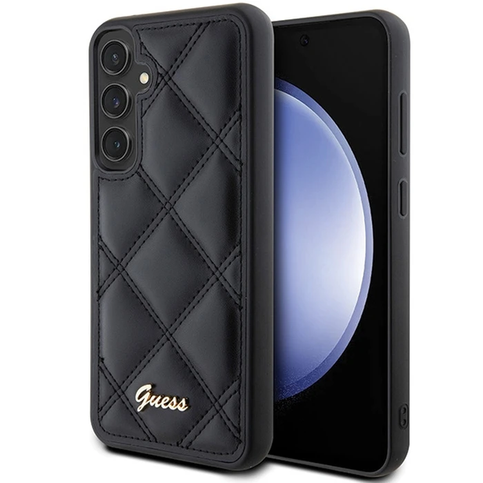 Guess GUHCS23FEPSQSQSK Samsung Galaxy S23 FE hardcase Quilted Metal Logo black