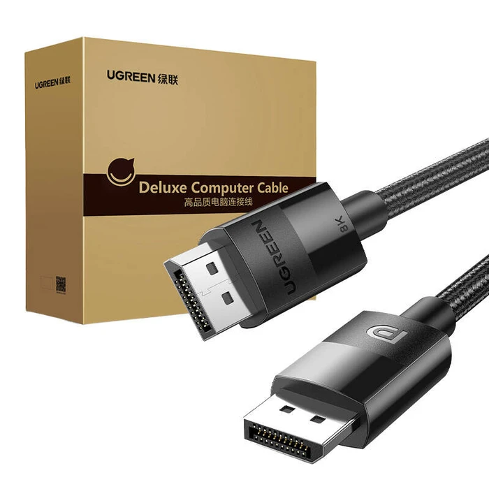 UGREEN 80393 2xDisplayPort 1.4 male-male braided video cable 3m