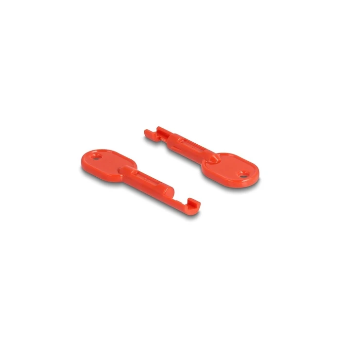 Delock RJ45 Port Blocker Set for RJ45 plug, 10 pieces, red (Item No. 20929)