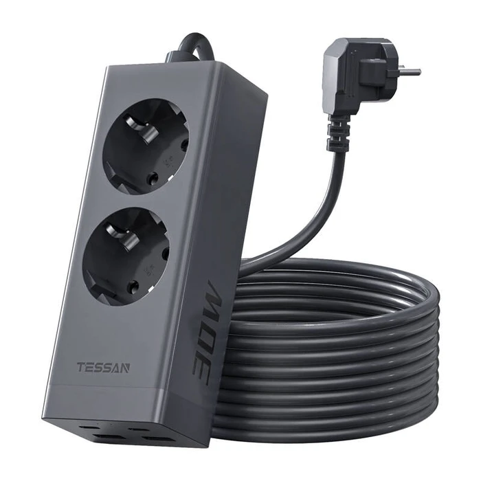 Πολύπριζο με USB Tessan power strip TS-FS01DE00